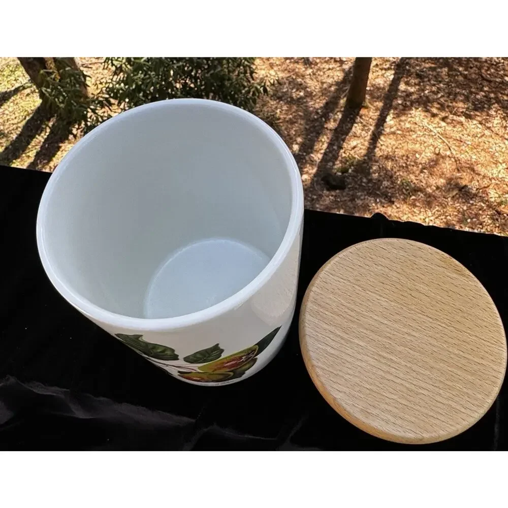 Portmerion The Tienton Squash Pear 5.5” Canister Wooden Lid EUC! -A26